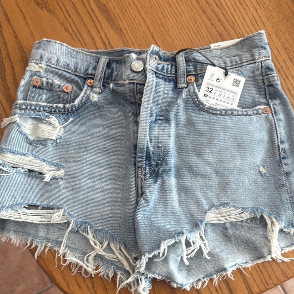 ZARA TRF Denim Distressed Women Shorts